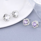 Women's Earrings with Sparkling Cubic Zirconia, Elegant Cable Design