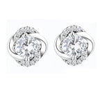 Women's Earrings with Sparkling Cubic Zirconia, Elegant Cable Design