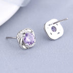 Women's Earrings with Sparkling Cubic Zirconia, Elegant Cable Design