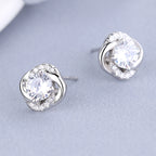 Women's Earrings with Sparkling Cubic Zirconia, Elegant Cable Design