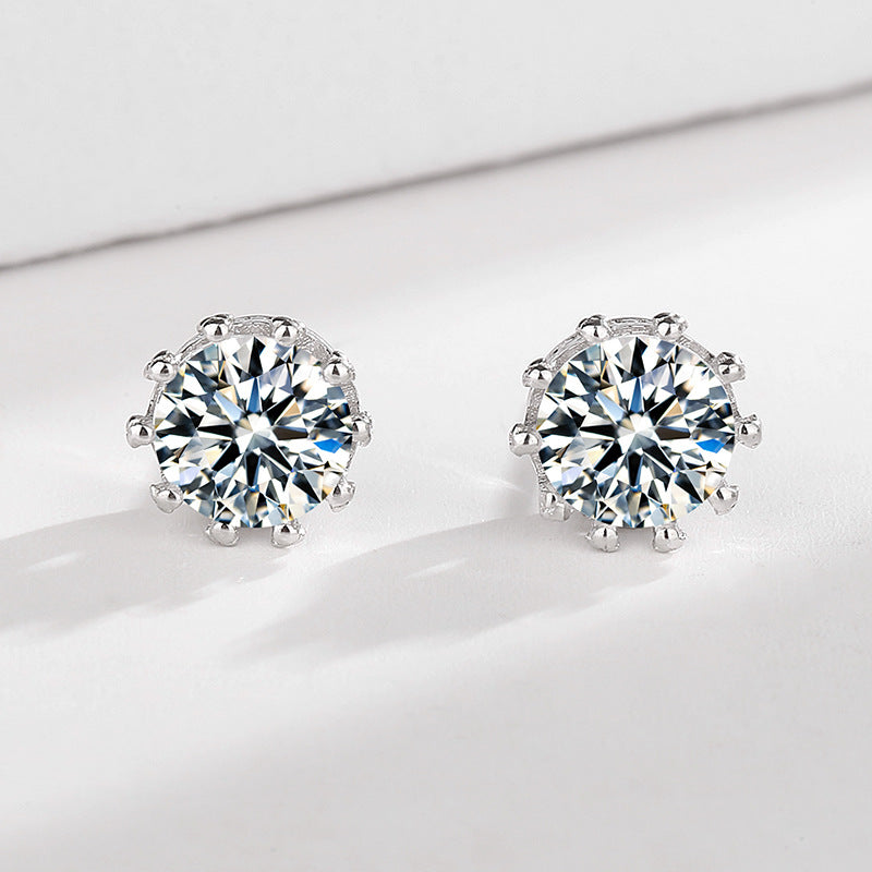 Women's Earrings with Sparkling Zirconia in Elegant Wreath Design