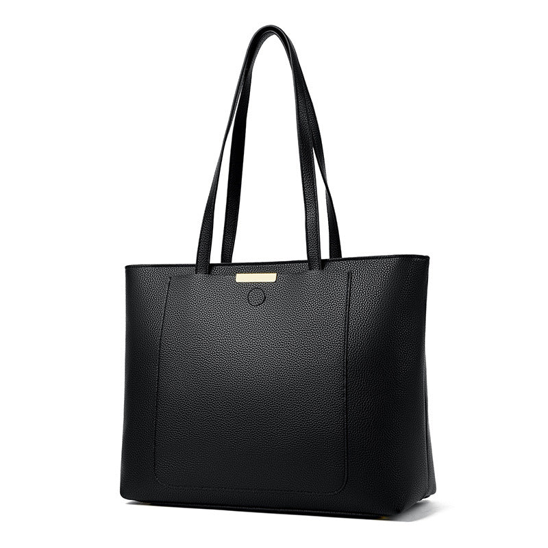 Women's Pebbled Leather Structured Tote Bag