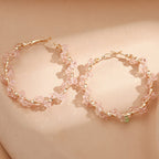 Women's Hoop Earrings with Luxurious Pearl Accents, Elegant