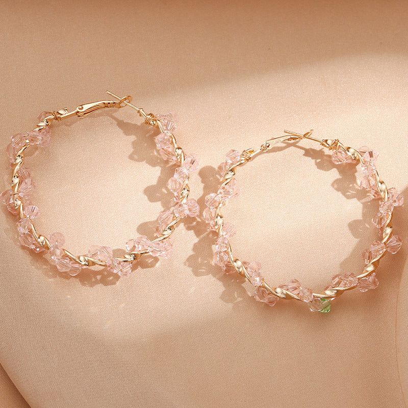 Women's Hoop Earrings with Luxurious Pearl Accents, Elegant