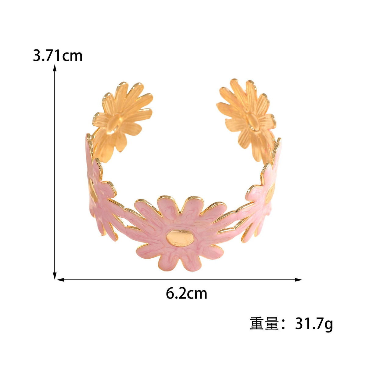 Women's Bangle with Floral Flower Pattern
