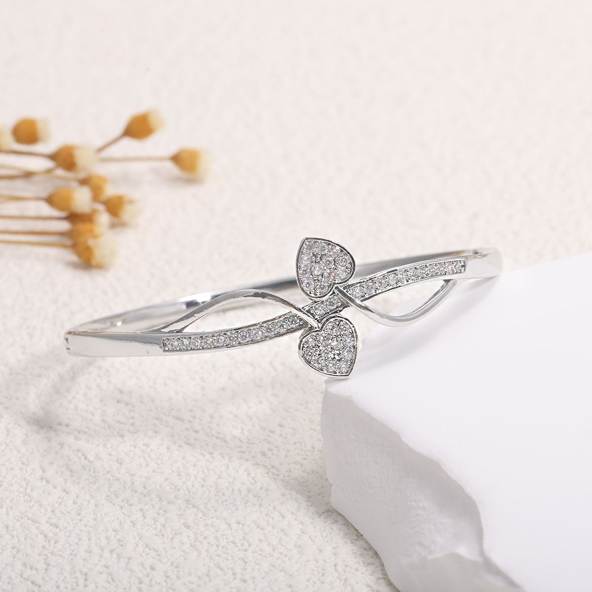 Women's Bracelet with Elaborate Infinity Symbol and Sparkling Zirconia
