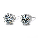 Women's Earrings with Sparkling Zirconia in Elegant Wreath Design