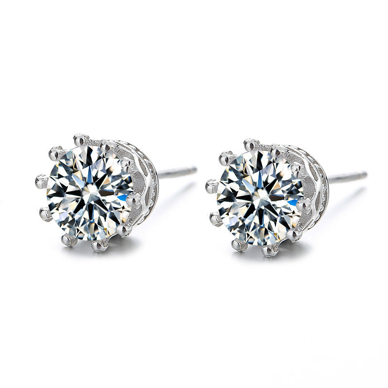 Women's Earrings with Sparkling Zirconia in Elegant Wreath Design