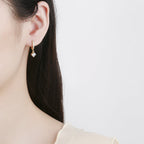 Women's Earrings with Sparkling Crystals and High-Quality Gold Plating