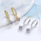 Women's Earrings with Sparkling Crystals and High-Quality Gold Plating