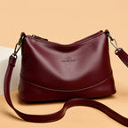 Women's Genuine Pebble Leather Crescent Shoulder Bag