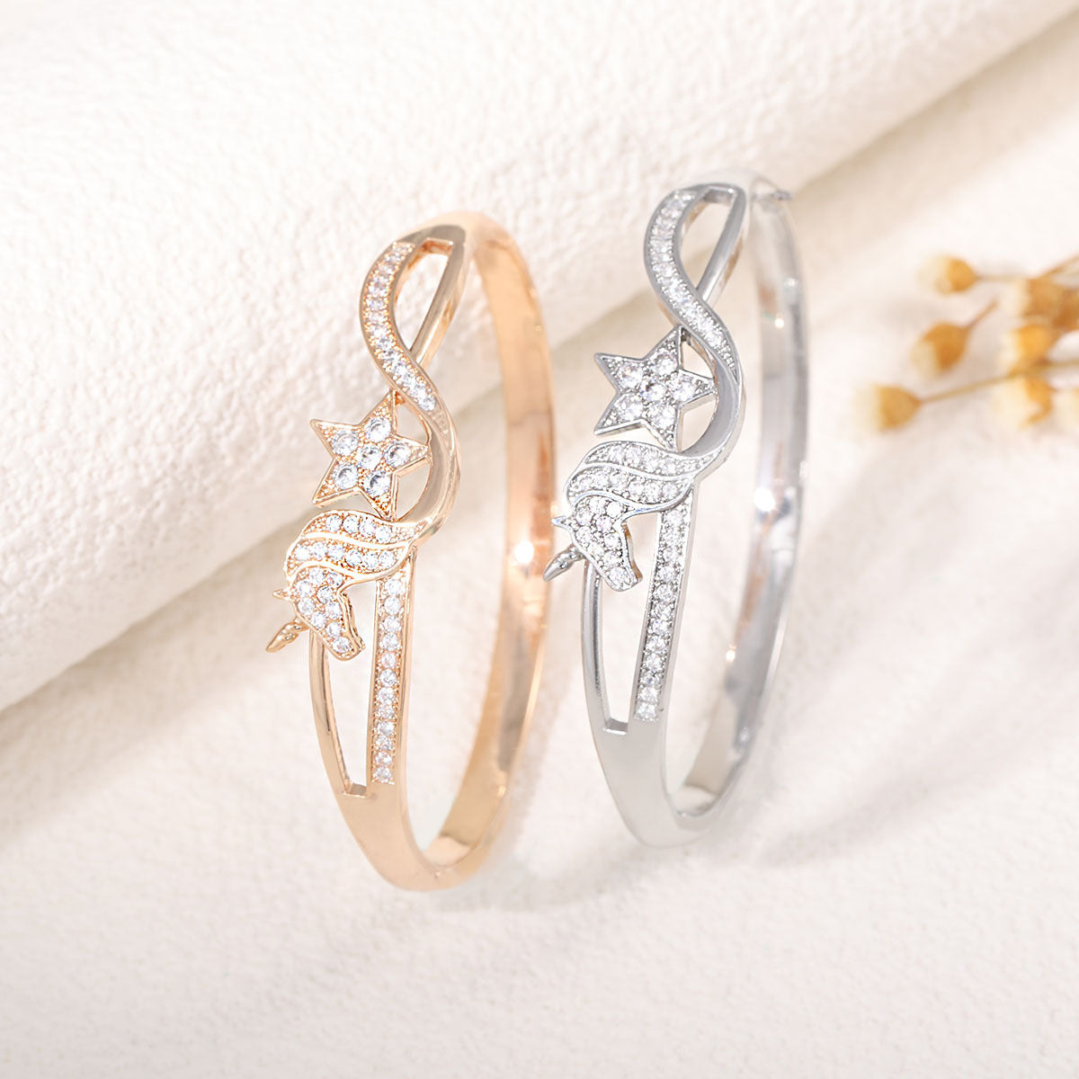 Women's Bracelet with Elaborate Infinity Symbol and Sparkling Zirconia