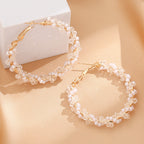Women's Hoop Earrings with Luxurious Pearl Accents, Elegant