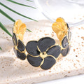 Women's Cuff Bracelet with Elaborate Flower Pattern