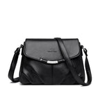 Women's Pebbled Leatherette Flap Crossbody Bag with Adjustable Strap