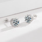 Women's Earrings with Sparkling Zirconia in Elegant Wreath Design