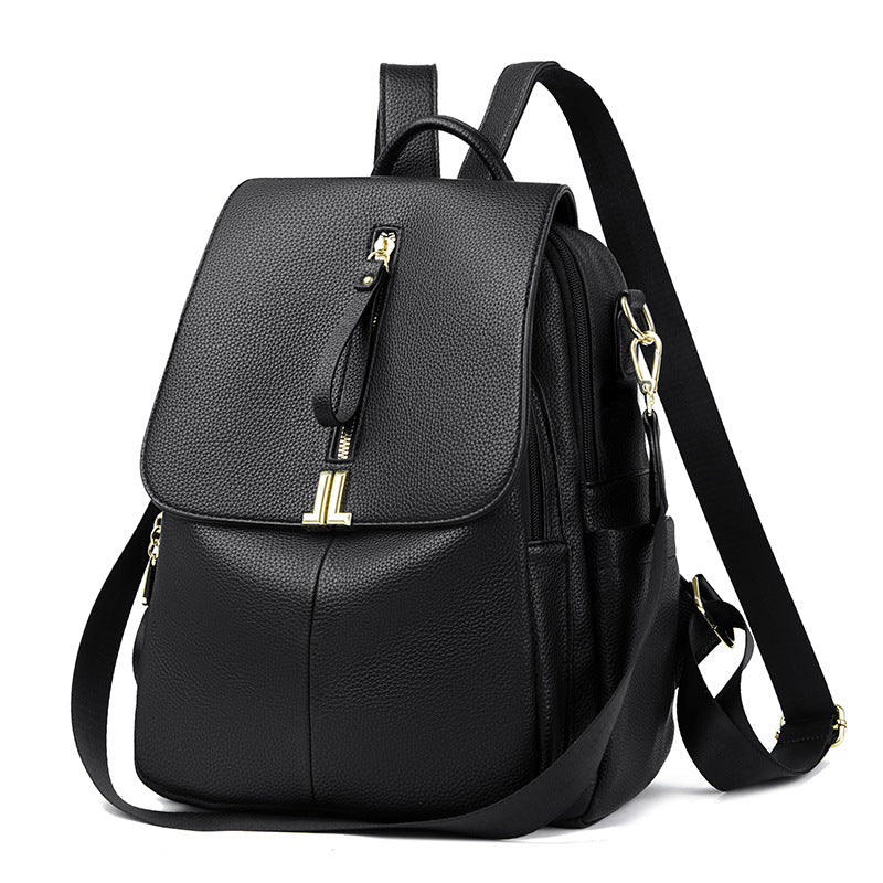 Women's Structured Pebbled Faux Leather Convertible Backpack Handbag