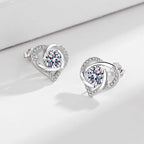 Women's Earrings in Elegant Heart Design with Shimmering Zirconia