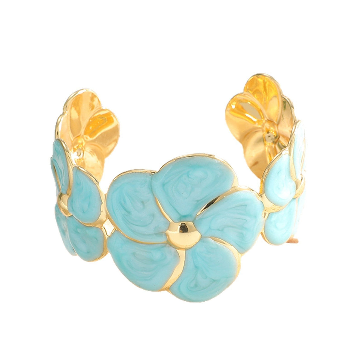 Women's Cuff Bracelet with Elaborate Flower Pattern