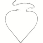Women's Choker Necklace with Modern V Design