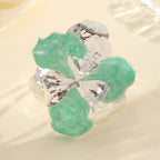 Women's Flower-Shaped Ring made of Shiny Metal
