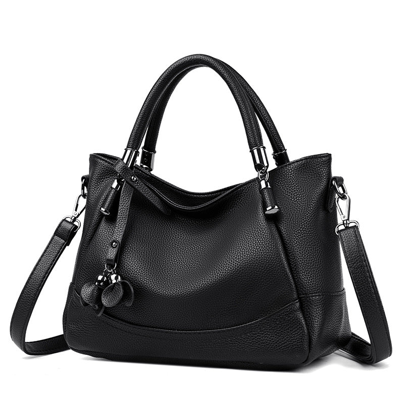 Women's Pebbled Faux Leather Satchel with Double Top Handles