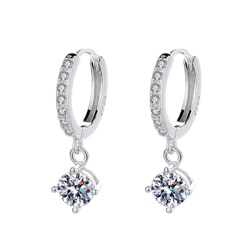 Women's Earrings with Sparkling Crystals and High-Quality Gold Plating