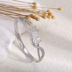 Women's Bracelet with Elaborate Infinity Symbol and Sparkling Zirconia