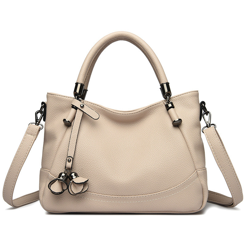 Women's Pebbled Faux Leather Satchel with Double Top Handles