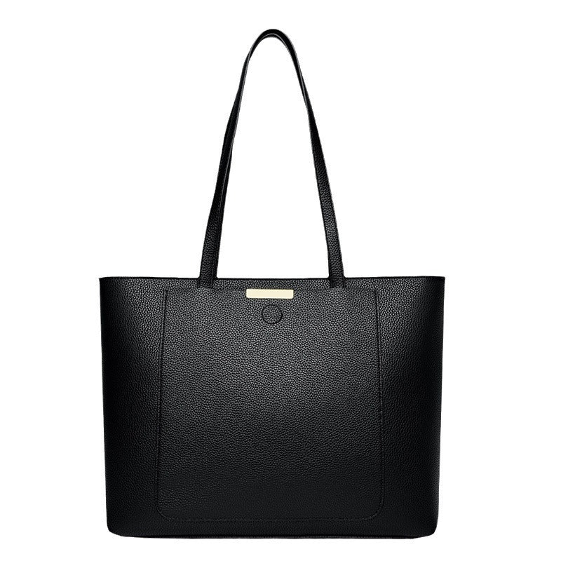 Women's Pebbled Leather Structured Tote Bag