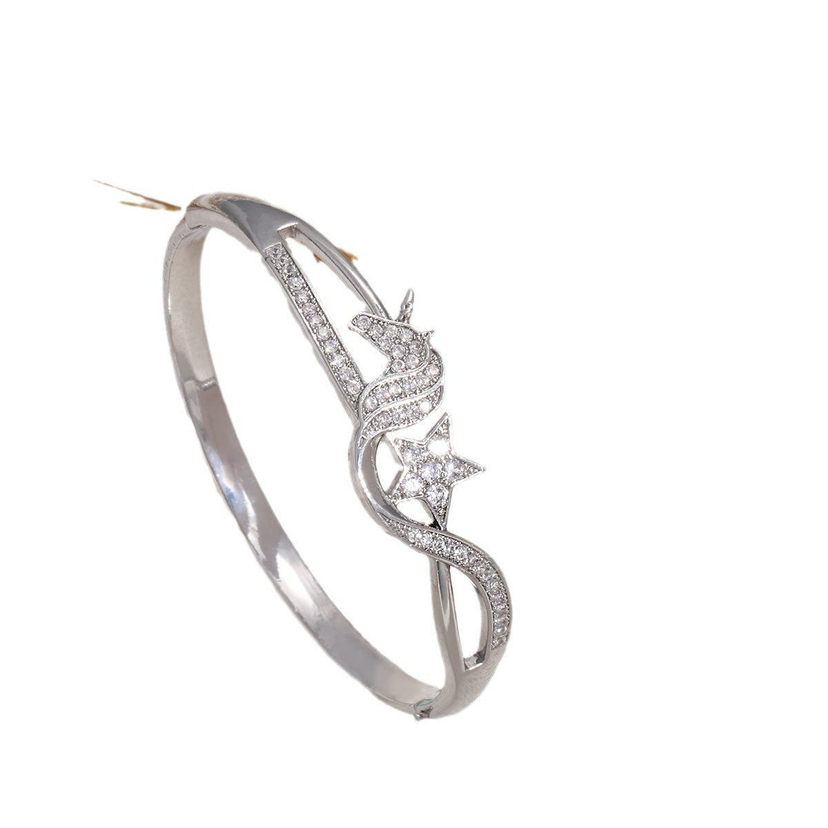 Women's Bracelet with Elaborate Infinity Symbol and Sparkling Zirconia