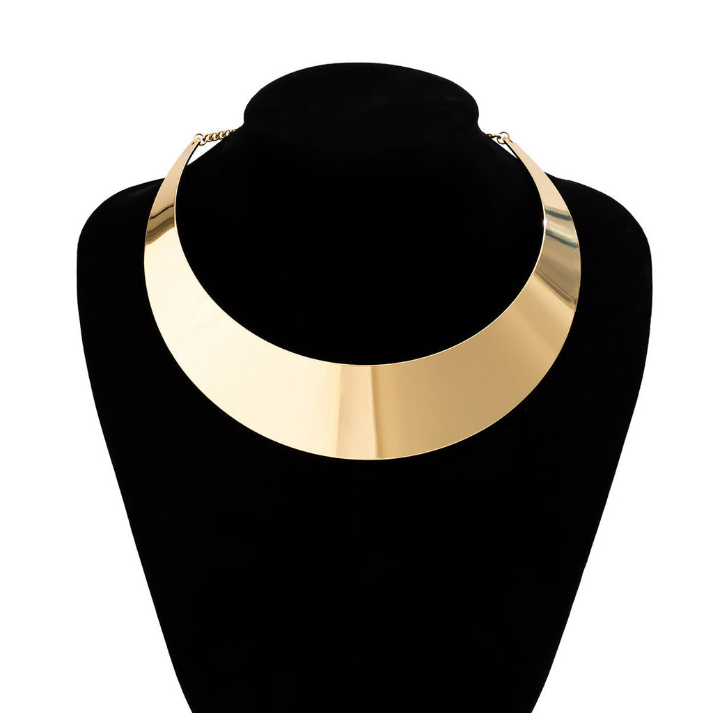 Women's Choker Necklace with Modern V Design