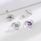 Women's Earrings in Elegant Heart Design with Shimmering Zirconia