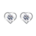 Women's Earrings in Elegant Heart Design with Shimmering Zirconia