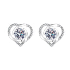 Women's Earrings in Elegant Heart Design with Shimmering Zirconia