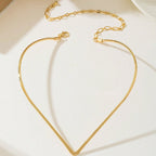 Women's Choker Necklace with Modern V Design