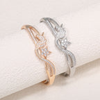 Women's Bracelet with Elaborate Infinity Symbol and Sparkling Zirconia