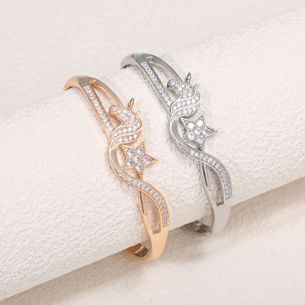 Women's Bracelet with Elaborate Infinity Symbol and Sparkling Zirconia