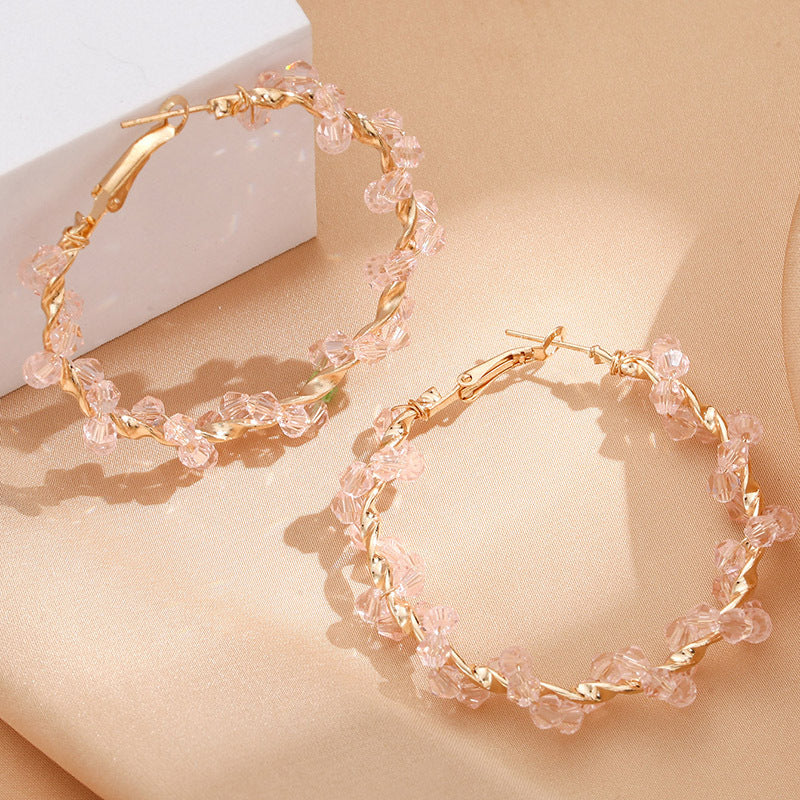 Women's Hoop Earrings with Luxurious Pearl Accents, Elegant