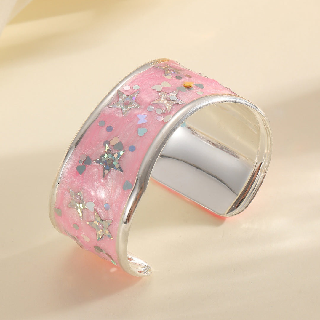 Women's Bangle with Sparkling Star Motif