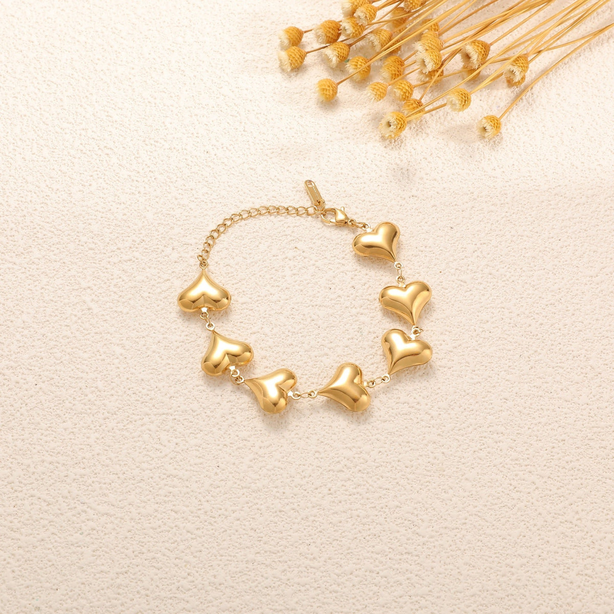 Women's Bracelet with Elegant Heart Design and Fine Link Chain