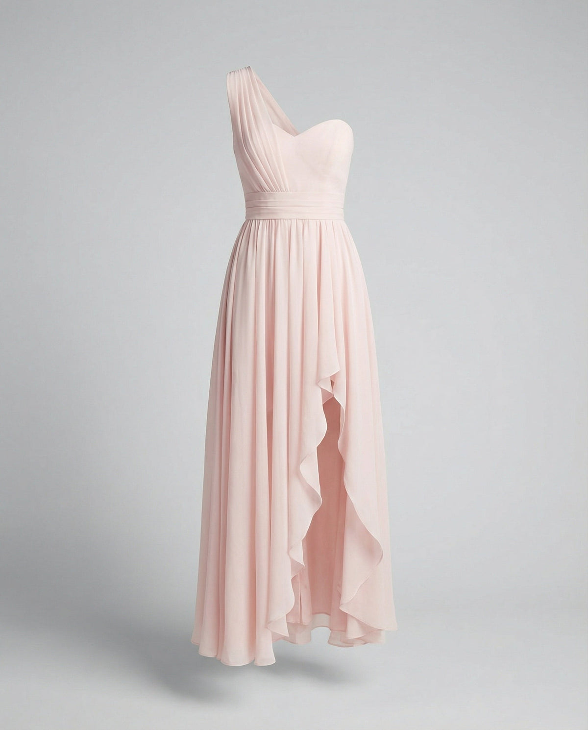 Women's Elegant Maxi Dress with Asymmetrical Hem and Ruffle Details