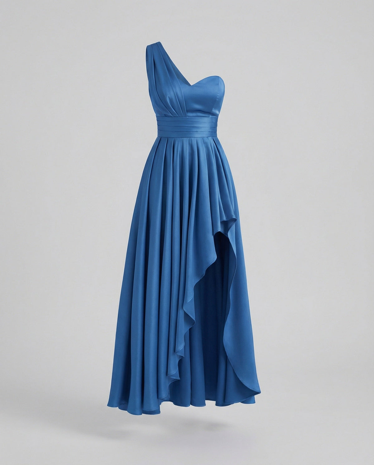 Women's Elegant Maxi Dress with Asymmetrical Hem and Ruffle Details