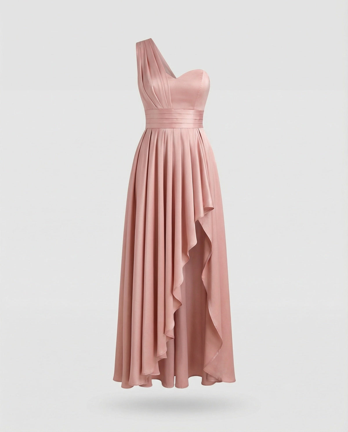 Women's Elegant Maxi Dress with Asymmetrical Hem and Ruffle Details