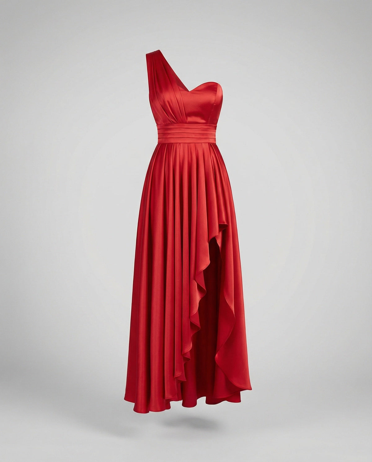 Women's Elegant Maxi Dress with Asymmetrical Hem and Ruffle Details