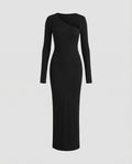 Women's Wrap Dress with Asymmetric Neckline