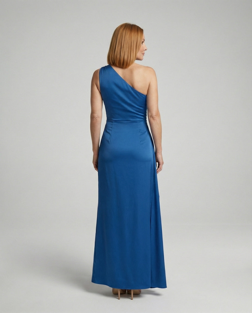Elegant Evening Dress One-Shoulder - Back View