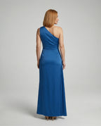 Elegant Evening Dress One-Shoulder - Back View
