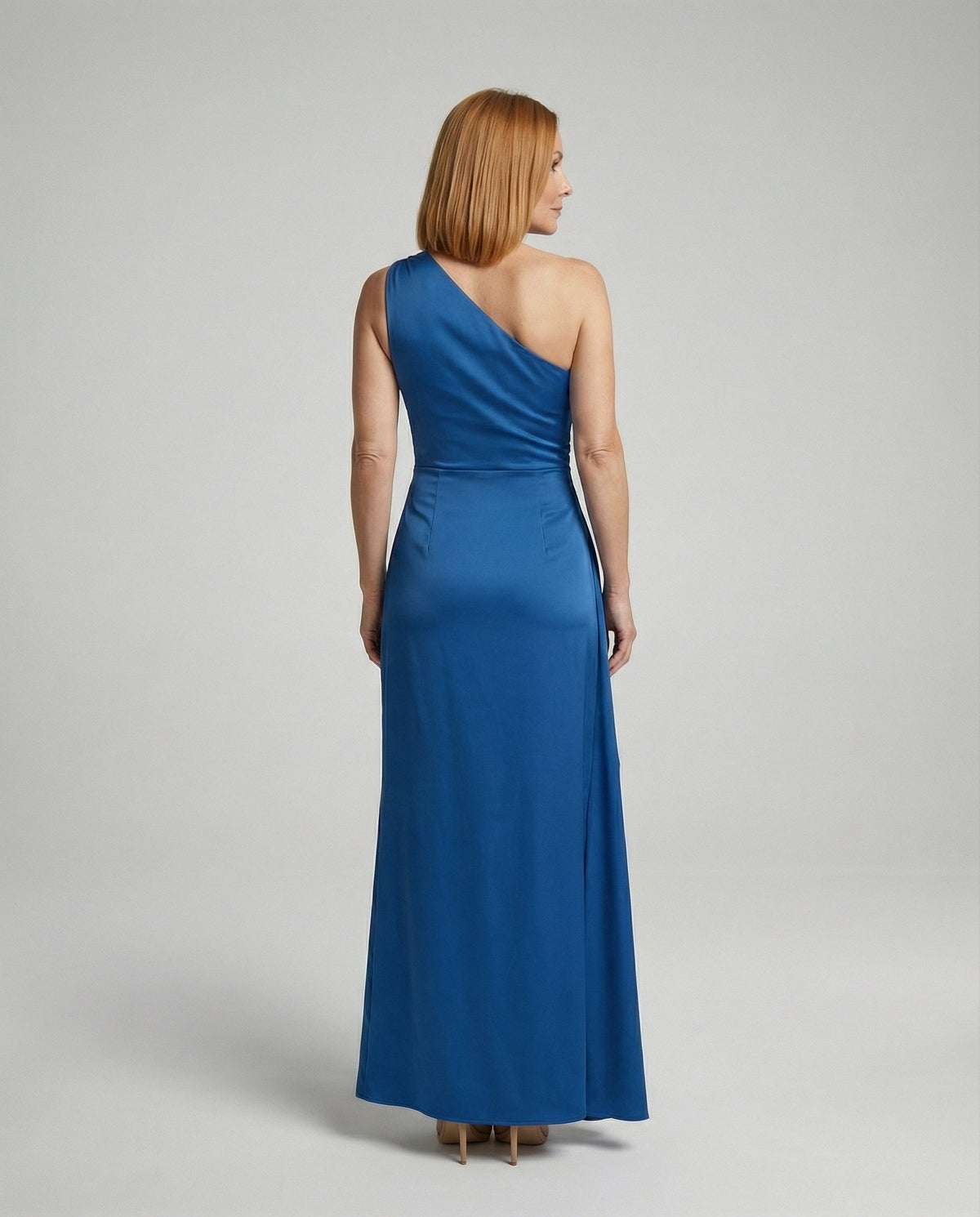 Elegant Evening Dress One-Shoulder - Back View