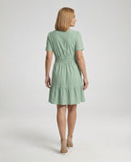 Women's Summer Dress A-Line with Eyelet Embroidery - Back View